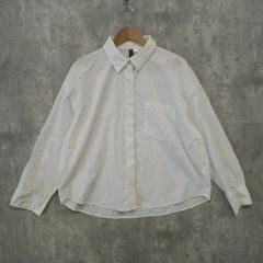 H&M エイチ・アンド・エム DIVIDED  ディバイデッド トップス シャツ・ブラウス M ホワイト系 春夏 長袖 白シャツ 胸ポケット 刺繍ロゴ レギュラーカラー コットン レディース 服 ラ・ヴェリタ古着 260907-1012