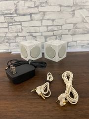 【TAKA172-38】◇ JVC（ビクター）キューブ 型 アクティブ スピーカー 本体 （左右1組）専用AC アダプター ×1 オーディオコード ×2 付属  ジャンク品