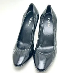 【楠本質店/元住吉】PRADA　プラダ　エナメルパンプス　ブラック　表記サイズ39　約26cm　箱付き　右ヒール傷有り　ベタつき有り