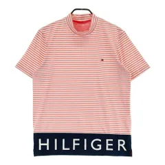 サイズ：M TOMMY HILFIGER GOLF トミー ヒルフィガーゴルフ  モックネック 半袖Tシャツ ボーダー柄 レッド系 [240101783771] ゴルフウェア メンズ ストスト