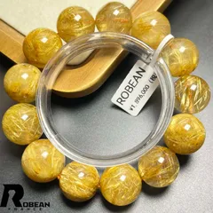 【一点限り】EU製★ROBEAN・極!極満針ルチルクォーツ★ブレスレット パワーストーン 天然石 金運 お守り プレゼント 17.2-18.8mm K0908126