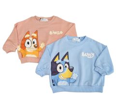 BLUEY　ブルーイ　スポーツ　裏毛　長袖　トレーナー　プリント　ベビー　キッズ　子供　男の子　女の子　ピンク　サックス　８０cm　犬　ビンゴ　キャラクター　アニメ　春　夏　秋　冬　服