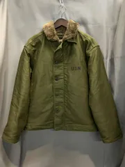 ★ HOUSTON ヒューストン デッキジャケット 5N-1 U.S. NAVY 日本製 サイズ42 カーキ 冬
