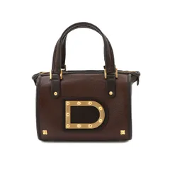 未使用 展示品 デルヴォー DELVAUX アストリッド ミニ ハンド バッグ レザー ブラウン ゴールド 金具 Astrid Mini 90343827