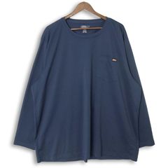 大きいサイズ メンズ3XL Dickies 長袖Tシャツ ロングスリーブTシャツ 実寸胸囲146cm ネイビー系 tc-0185