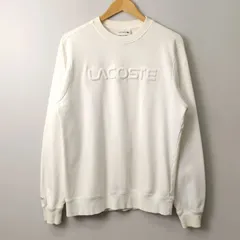 ラコステ LACOSTE エンボスロゴ クルーネック スウェット 【M】 ホワイト／白