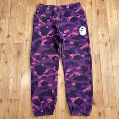 Purple Camo スウェットパンツ Mサイズ a bathing ape BAPE CAMO sweat pants エイプ ベイプ アベイシングエイプ パープルカモ 迷彩 y7al