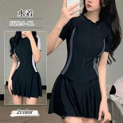 水着 レディース ワンピース 女性 フィットネス水着 体型カバー 細見え 半袖 未使用 ショートパンツ付き 無地 かわいい おしゃれ 温泉 旅行xkxiaoz491