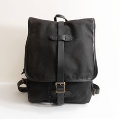 【美品】FILSON【TIN CLOTH BACKPACK】バッグ ブラック コットンツイル×レザー フィルソン 26090692