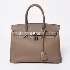 極美品 HERMES エルメス バーキン30 ハンドバッグ トゴ エトゥープ シルバー金具 ◻︎P刻印 中古 4a007753