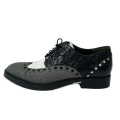 ALEXANDER WANG(アレキサンダーワン) シューズ 37 レディース - 黒×白 ウィングチップ レザー