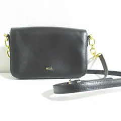 LAUREN RALPH LAUREN ローレンラルフローレン レザー ショルダーバッグ ポシェット ブラック レディース中古 古着 USED 美品