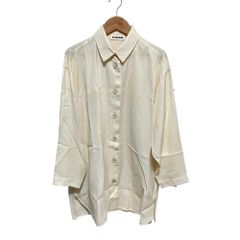 23SS JIL SANDER ジルサンダー レーヨンシャツ サイズ34 アイボリー レディース 春 夏 秋 冬 中古 古着 USED 美品