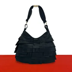 極 美品 YVES SAINT LAURENT イヴ・サンローラン サントロペ ホーボー ロゴ 金具 レザー セミ ワン ショルダーバッグ ブラック 37192