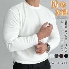 微起毛 カットソー  未使用メンズ tシャツ 防寒 保温 暖かい クルーネック 長袖 無地 インナー トップス おしゃれ きれいめ カッコイイ 通勤 通学 シンプル ファッション 秋 春 冬hanbin63