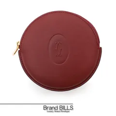 未使用品 Cartier カルティエ マストライン コインケース 小銭入れ 丸型 L3000159 レザー ボルドー ワインレッド ユニセックス