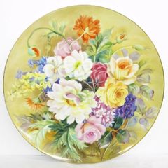 Noritakeプレミアノリタケ花柄 絵皿 大皿 S.kimuraサイン入り アンティーク ノリタケ Noritake 大皿 絵皿 花柄 手描き S.Kimura