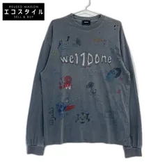 WE11DONE　ウェルダン　ブラック WHITE DOODLE LONG-SLEEVED T-SHIRTS　S