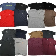 古着卸 まとめ売り カーハート Tシャツ 16枚セット ( メンズ 2XL ) ポケット付き ヘンリーネック 袖プリント 中古 古着 NH1283