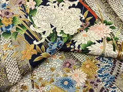 平和屋着物■上質な小紋　熨斗草花文　金彩　正絹　逸品　BAAY6934hj