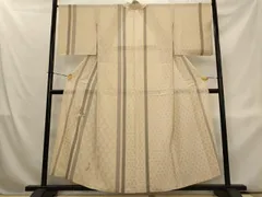 平和屋着物＊夏物　訪問着　絽　刺繍　草花文　金糸　正絹　逸品　AABL1575st
