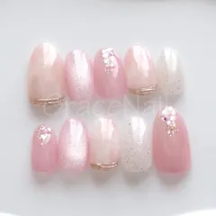 No.2310 現品販売！ネイルチップ　ピンク/ニュアンス/マグネット セール