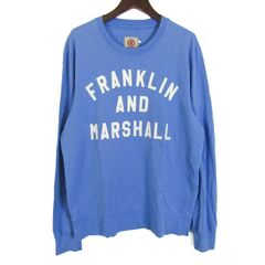 フランクリンマーシャル 長袖Ｔシャツ トップス スウェT ロゴ コットン メンズ Sサイズ ブルー FRANKLIN&MARSHALL 【中古】