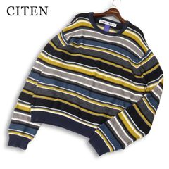 상태좋음 CITEN 시텐 가을 겨울 ★ 빅 실루엣 테두리 니트 스웨터 Sz.L 남성