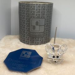 スワロフスキー Swarovski 置物 ネズミ ペーパーウェイト　シルバー　おもり