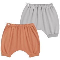 【新品】 [MooMoo Baby] おねしょズボン 春夏 トレーニングパンツ ベビー 2枚セット おねしょズボン 3層構造 綿100% 中層防水 通気性 カボチャパンツ トイトレパンツ 男の子 女の子 幼稚園 保育園 夏用 無地 S