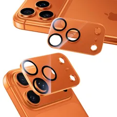 【新品】 NIMASO カメラフィルム iphone 17 Pro Max 用 カメラ保護 アクリル 9H強化ガラス レンズカバー オレンジ