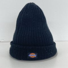 Dickies/ディッキーズ ニット帽/ビーニー ブラック/黒 リブ編み ロゴパッチ 帽子[OB04860]