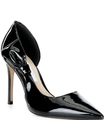 ジャンビニ レディース シューズ ヒール Gianni Bini Sawyer Patent Bow Pointed Toe Pumps Black ブラック