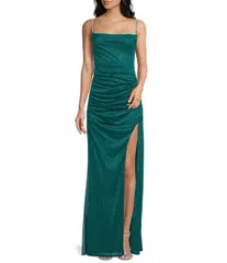 ジャンプ レディース トップス ワンピース ドレープ ノースリーブ Jump Sleeveless Glitter Spaghetti Rhinestone Strap Drape Bodice Go