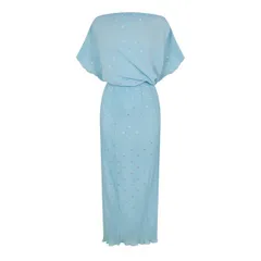 ネバーフリードレスド レディース トップス ワンピース マキシ Never Fully Dressed Womens Tilly Plisse Maxi Dress Blue ブルー