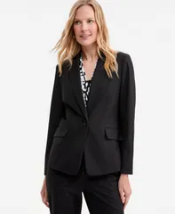 カスパール レディース アウター ジャケット・ブルゾン プチ ブレザー Kasper Womens Washable BiStretch NotchCollar OneButton Blazeregu