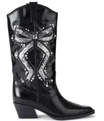 カートジェイガーロンドン レディース シューズ ブーツ・レインブーツ レザー Kurt Geiger London Rodeo Bow Leather Studded Ornament Cowboy