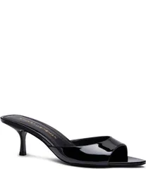 スチュアート ワイツマン レディース シューズ サンダル レザー ヒール Stuart Weitzman Lexington 50 Patent Leather Kitten Heel Pointed