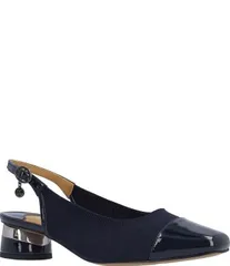 ジェイレニー レディース シューズ ヒール ニット J Renee Givora Stretch Knit Slingback Pumps Navy Stretch ネイビー