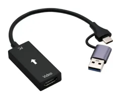 【新品】Windows11ハード HDMI-USBキャプチャーケーブル 19cm (ブラック) [CAP-HDUSB01]