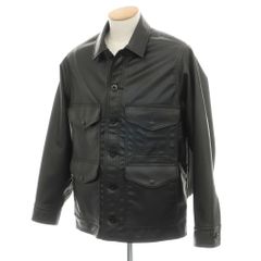 【中古】ジュンヤワタナベ マン JUNYA WATANABE MAN × FILSON 2025年秋冬 フェイクレザー×ウール モッサーチェック 切替 ジャケット ブルゾン ブラック【サイズS】【メンズ】