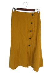 グリーンレーベルリラクシング ユナイテッドアローズ green label relaxing スカート ロング 台形 ボタン 無地 ブラウン サイズ38 QQQ