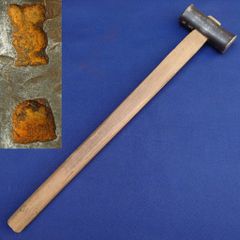 丸玄能 両口玄能 在銘 金づち 金槌 玄能 玄翁 ハンマー 大工道具 工具 頭約95㎜ 打面約36×33㎜ 全長約470㎜ 重量約730g【4410】