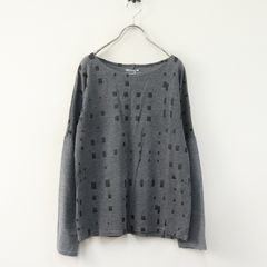 【値下げ】美品 ソウソウ SOU・SOU deportare デポルターレ 京都 コットンリバーニット 型抜き長袖Tシャツ 窓 グレー S┃【2400014889123】