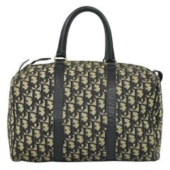 本物 クリスチャン ディオール Christian Dior トロッター ミニ ボストンバッグ ハンドバッグ キャンバス ネイビー Trotter バッグ 中古・