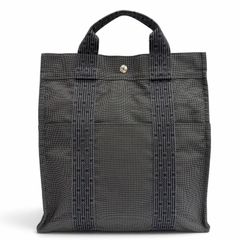 極美品△HERMES エルメス エールライン アド MM セリエボタン 2WAY キャンバス リュックサック デイパック グレー フランス製 レディース