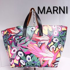 AWK18 マルニ 極美品 ハンドバッグ 舟形トートバッグ 花柄 総柄