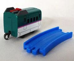 【中古】おもちゃ E5系新幹線 はやぶさ 中間車+曲線レール 「カプセルプラレール 新幹線と東京駅丸の内駅舎編」