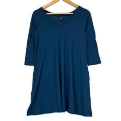 美品 Adam et Rope' アダムエロペ 無地 オールシーズン ワンピース ウール ネイビー レディース 38【古着】【中古】【送料無料】