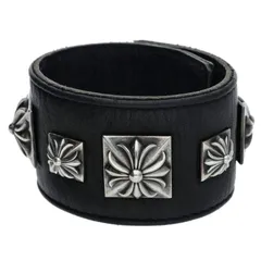 クロムハーツ  PYRAMID PUNK STUDS LEATHER BRACELET レザーブレスレット メンズ